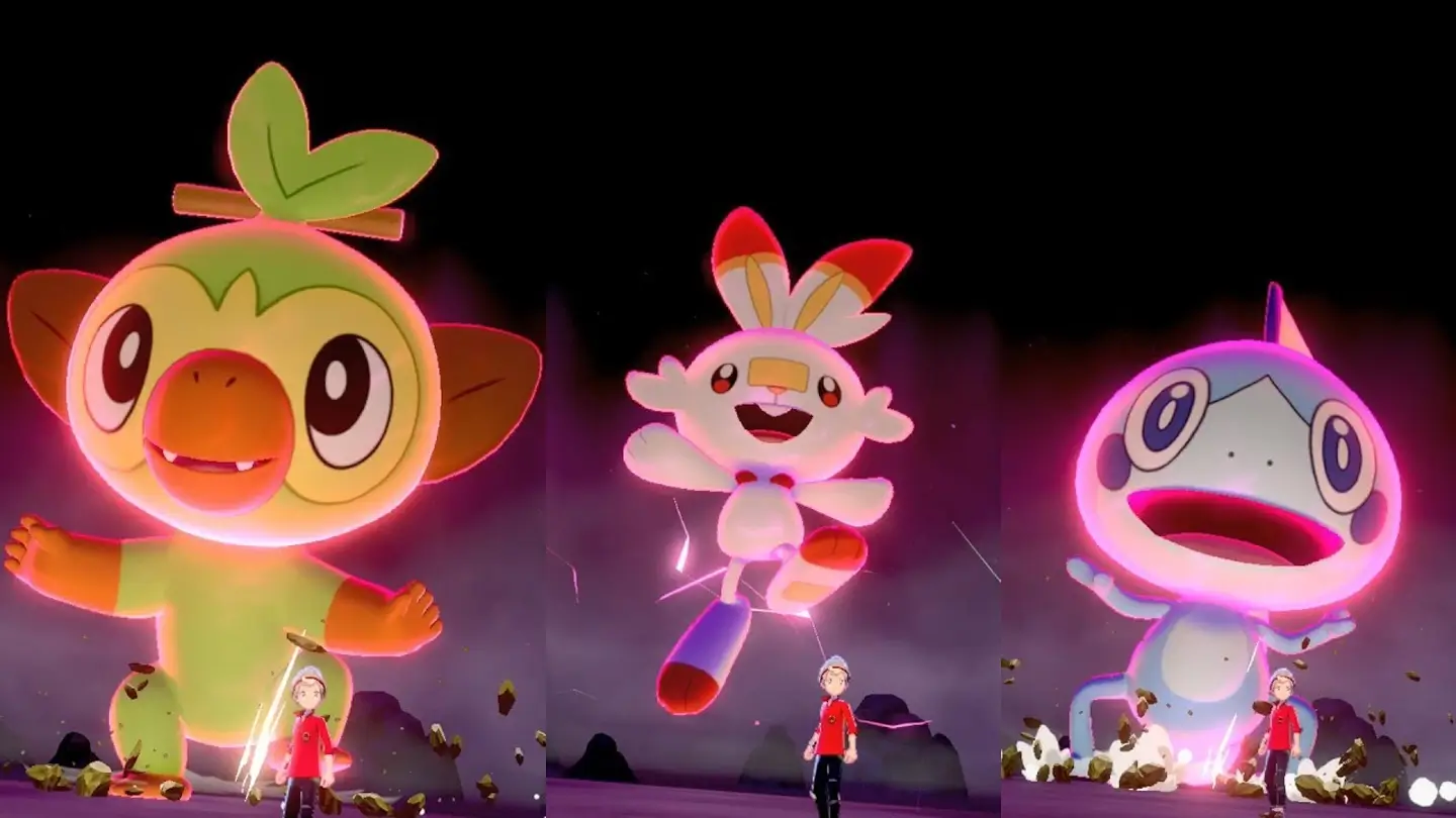 Grookey, Scorbunny, Sobble, Falinks en ??? in Max Battles